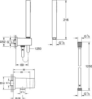 Душевой гарнитур Hansgrohe Euphoria Cube Stick  26405000 хром